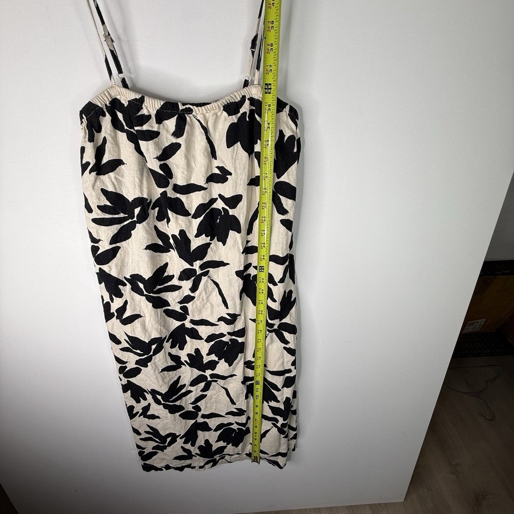 A New Day Women's Linen Blend Sun Dress Strap Black And Tan Pockets XS - Picture 5 of 7